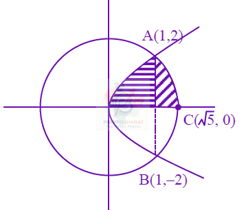 JEE Main 2024 Mathematics, Area Under Curves — solution figure