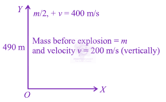 JEE Main 2012 Physics, Center of Mass Momentum and Collision — solution figure