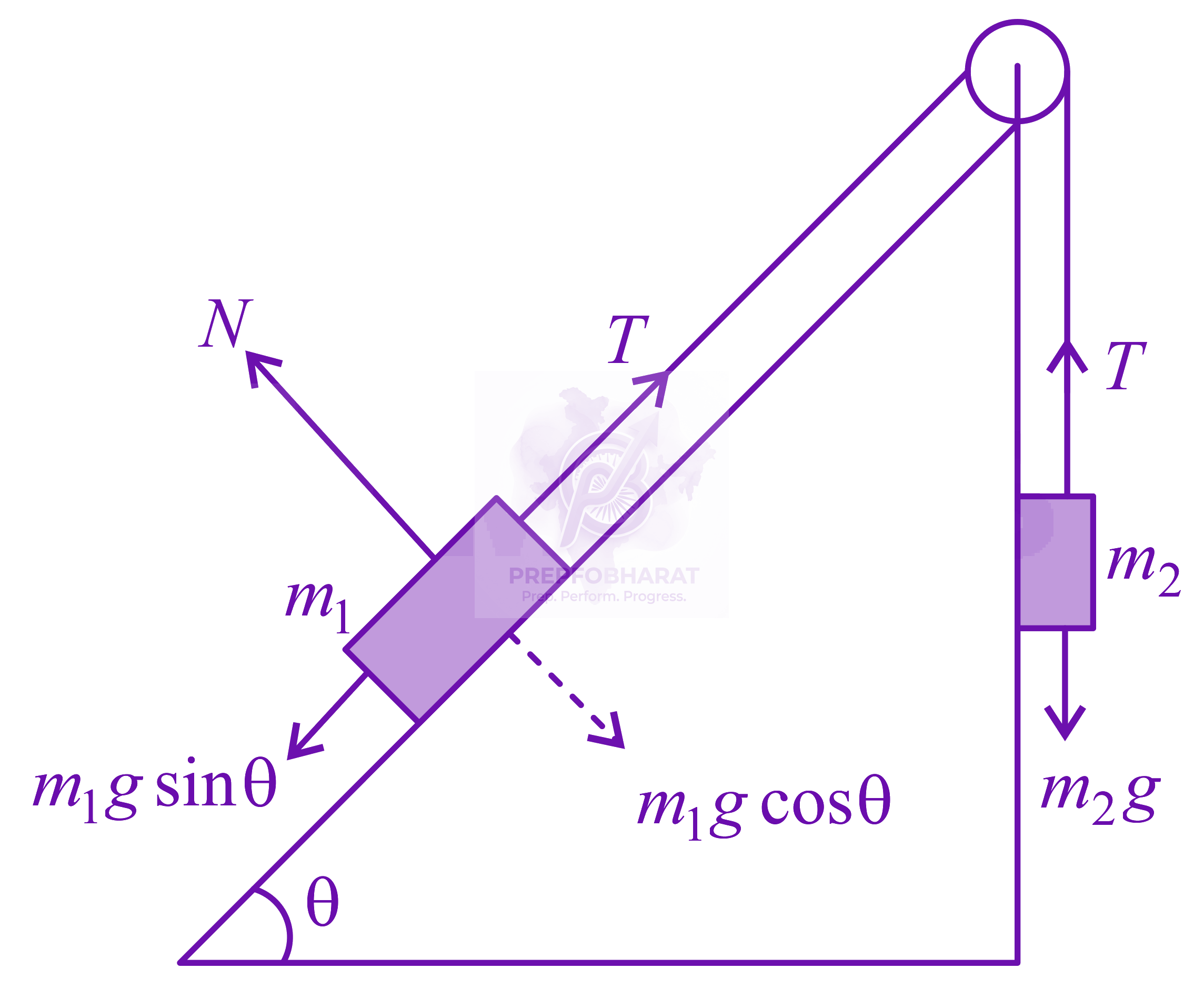 JEE Main 2022 Physics, Laws of Motion — solution figure